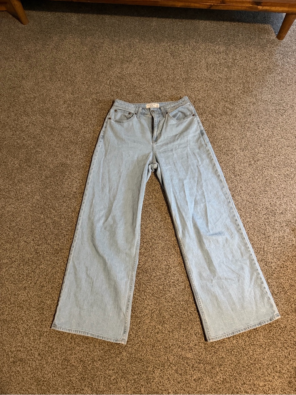 Abercrombie & Fitch Light Blue Wide Leg Jeans